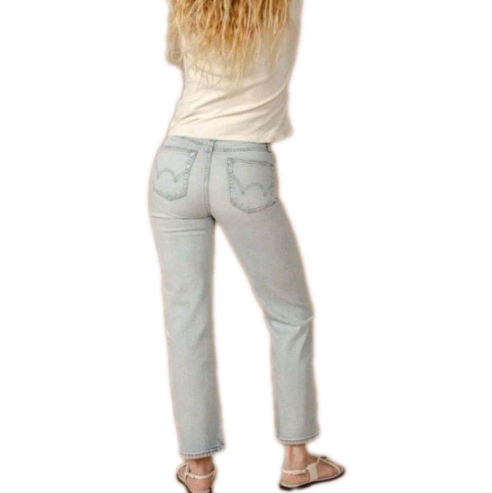 EDWIN Bree Crop Slim Straight In Outcast Blue Size 26 - Picture 2 of 13